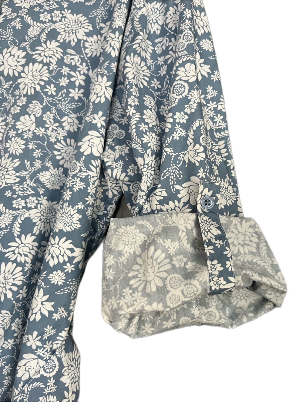 Blue Floral Belted Cottagecore Front Button Belted Shirt Dress Chaps Sixe XXL - Picture 12 of 16